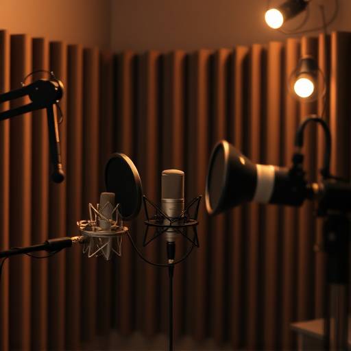 Arthur Livingston, a professional voice actor, recording voice-over narration in Celestial Sounds Studio's isolation booth